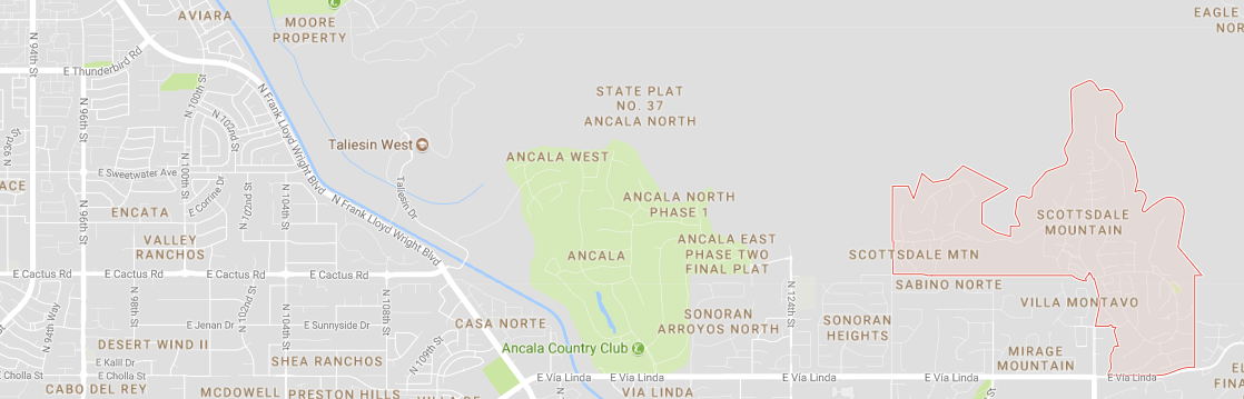 Scottsdale Mountain, Neighborhood map in Scottsdale AZ